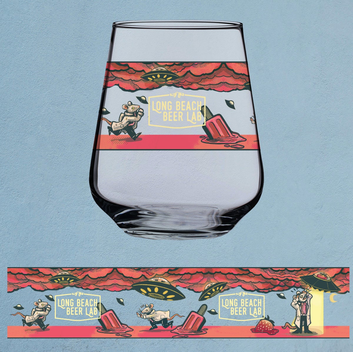 Strawberry Dreamsicle Glass Long Beach Beer Lab